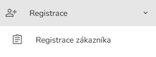 Registrace zákazníka registrace