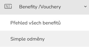 Menu odmeny