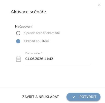Aktivace scénáře aktivace