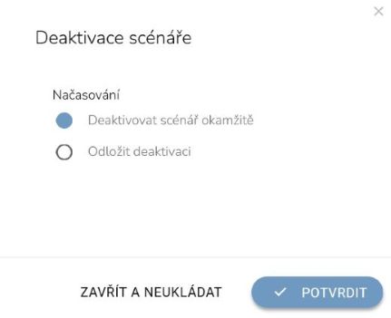 Deaktivace scénáře deaktivace